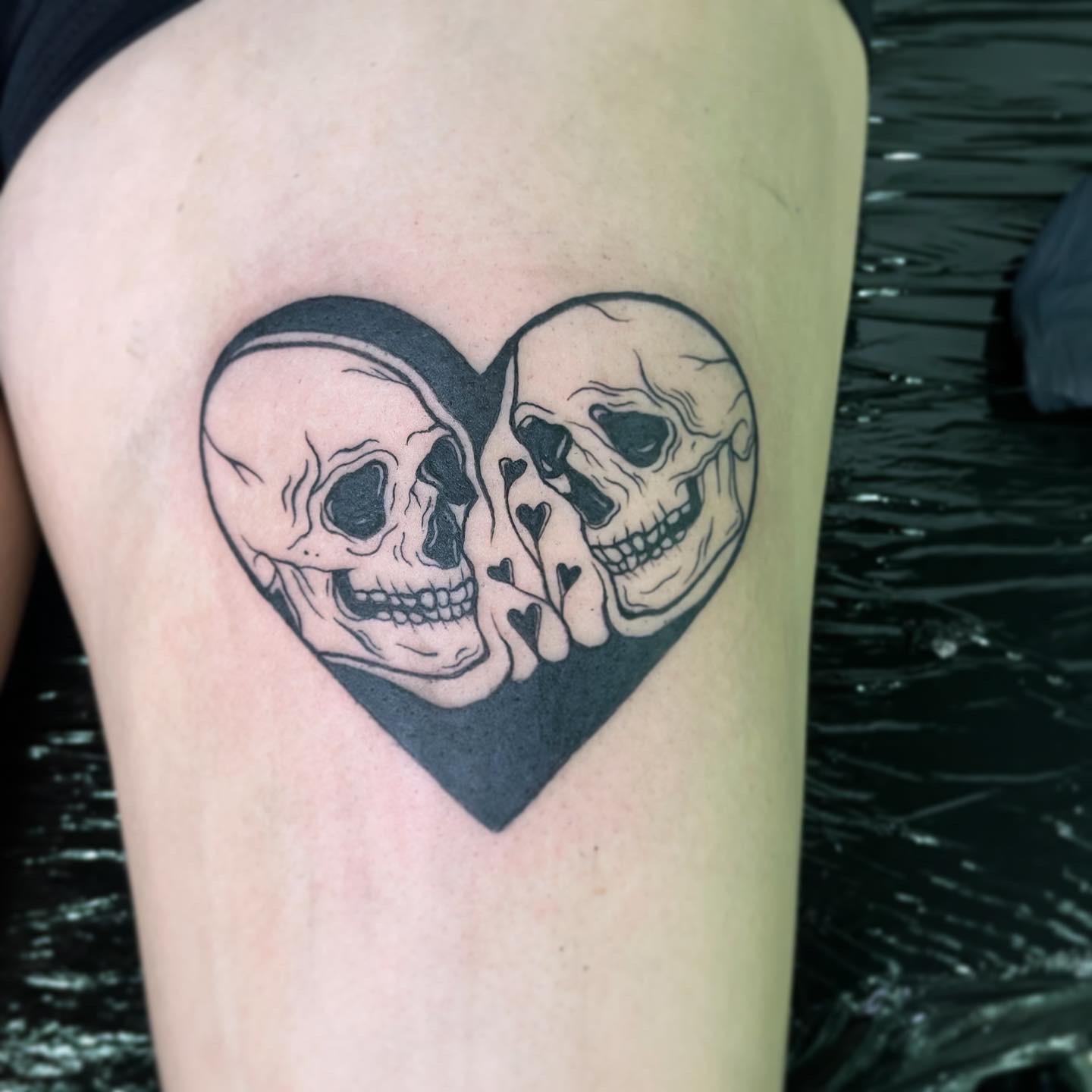 Crânes amoureux tattoo