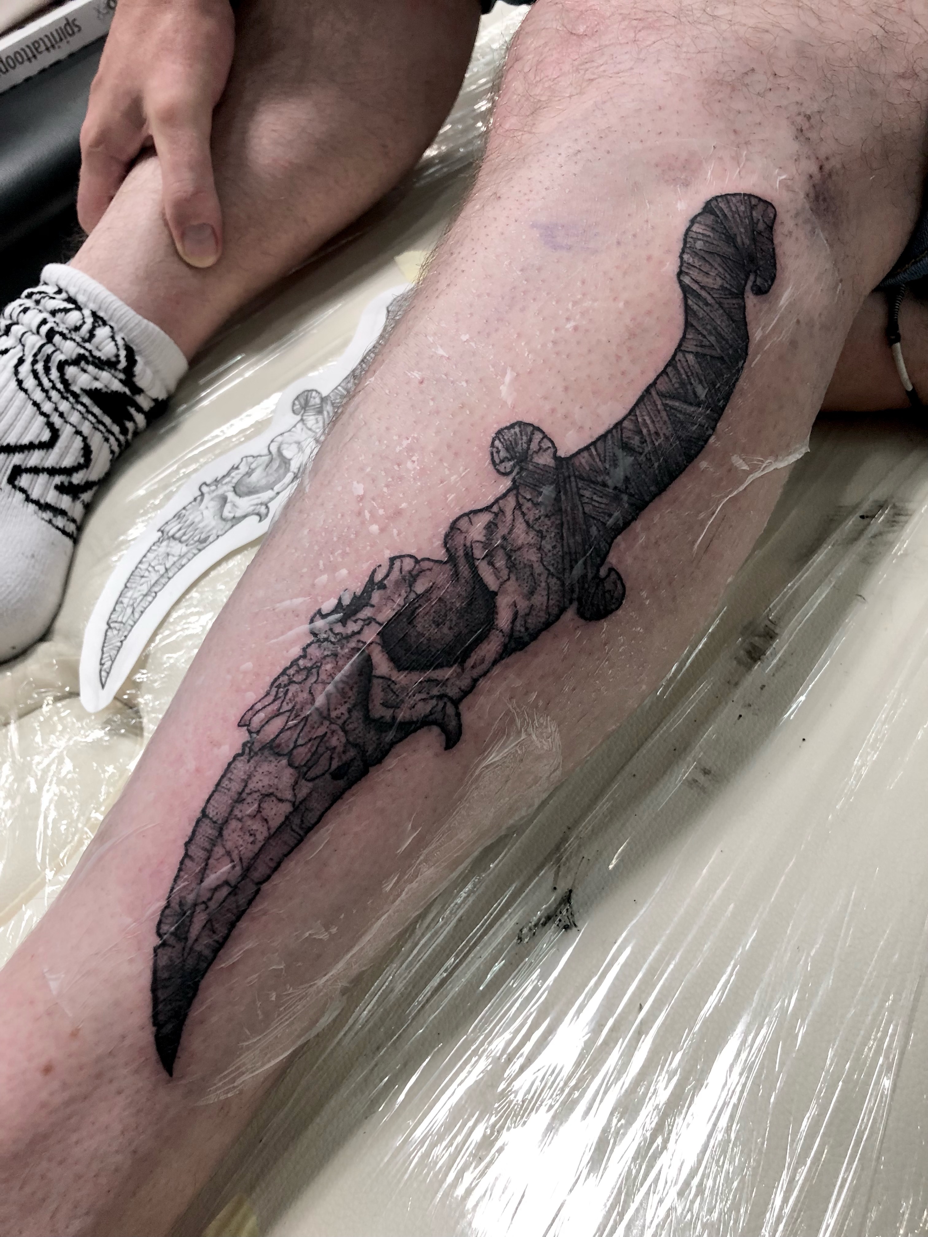 Knife tattoo