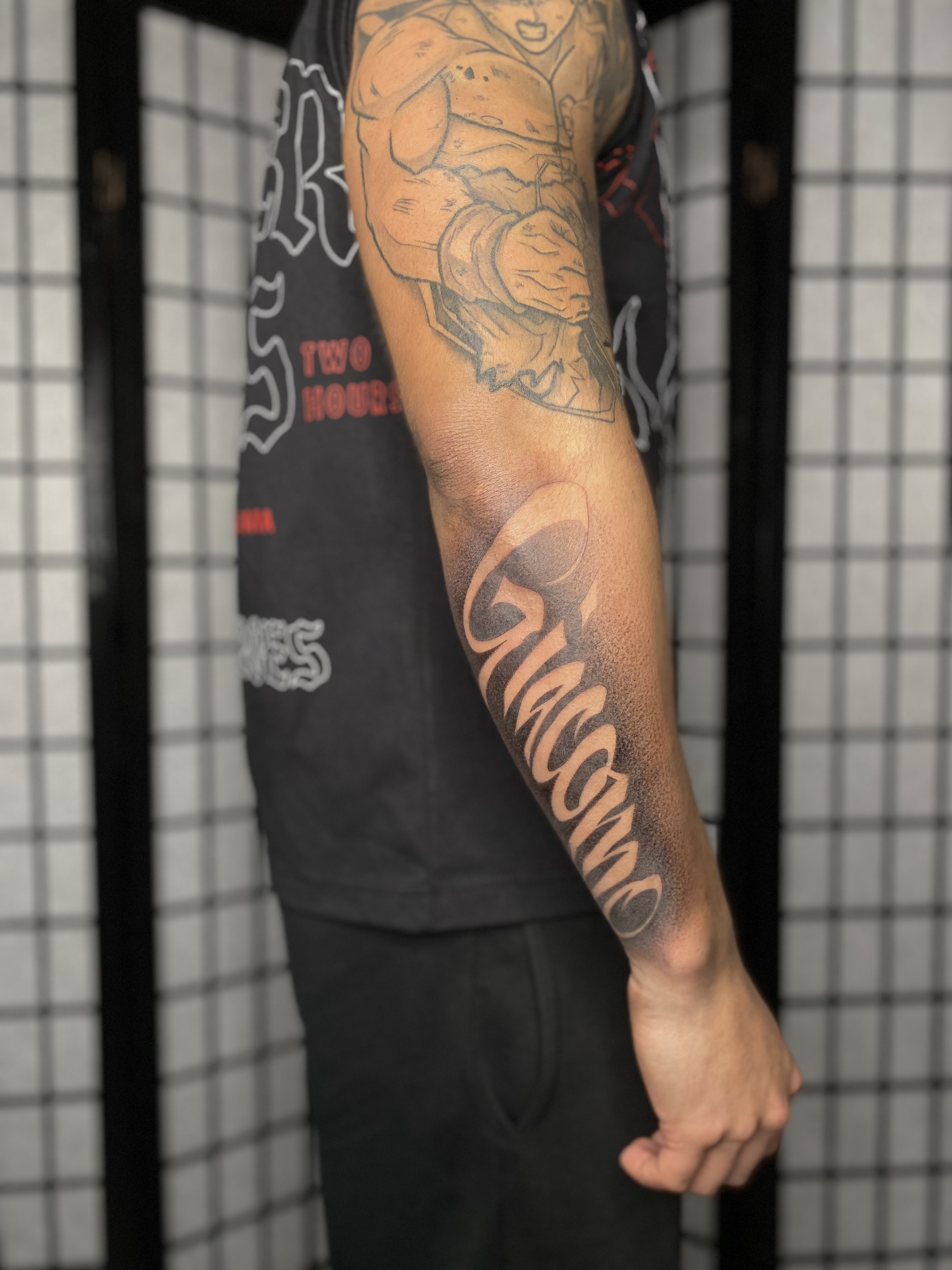 Tatouage de de nom Giacomo – Lab Tattoo Lausanne