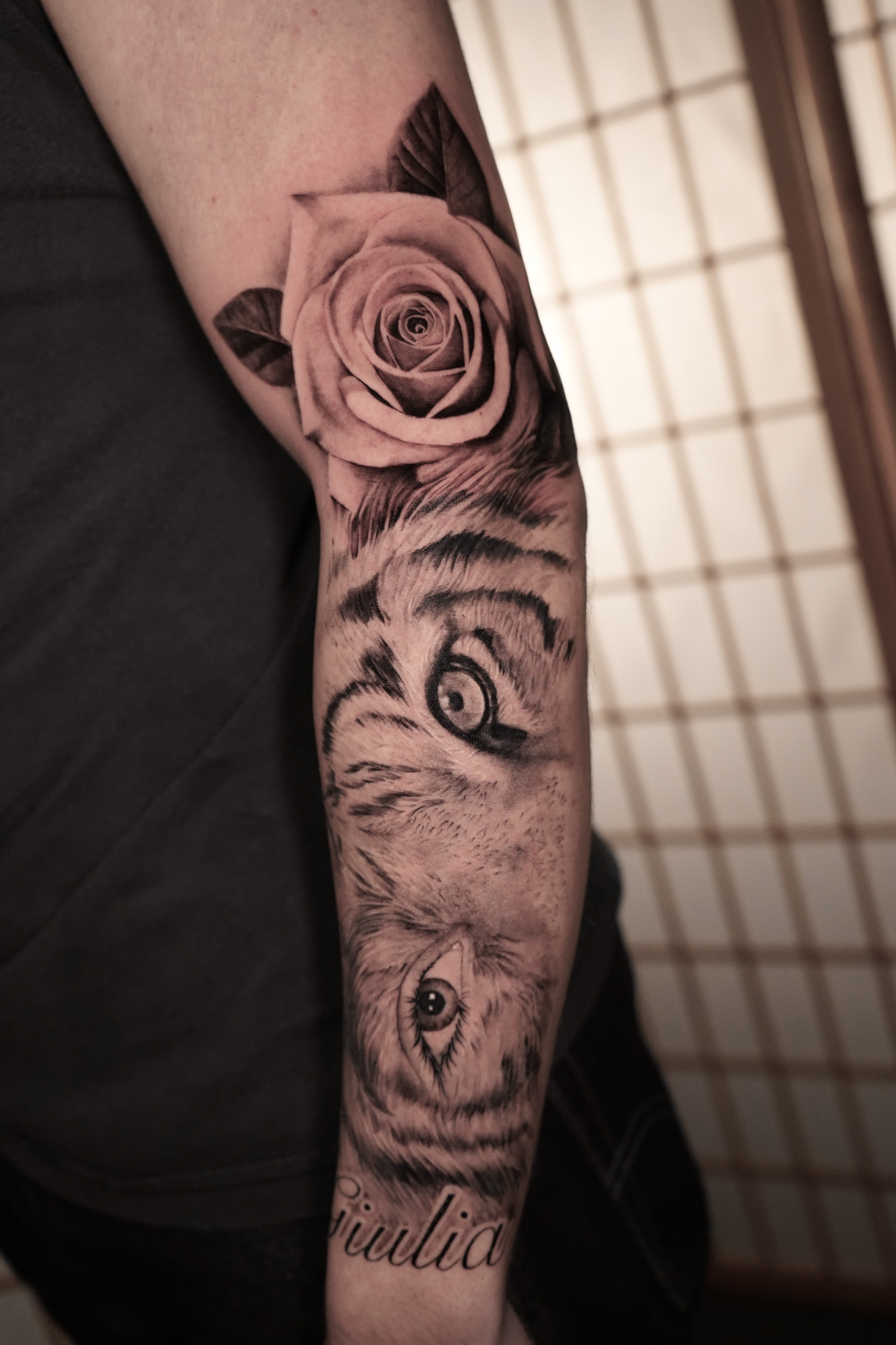 Tiger eyes tattoo